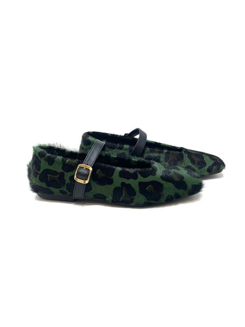 Ballerina in cavallino leopardo IL LACCIO | 4062PONYGREEN